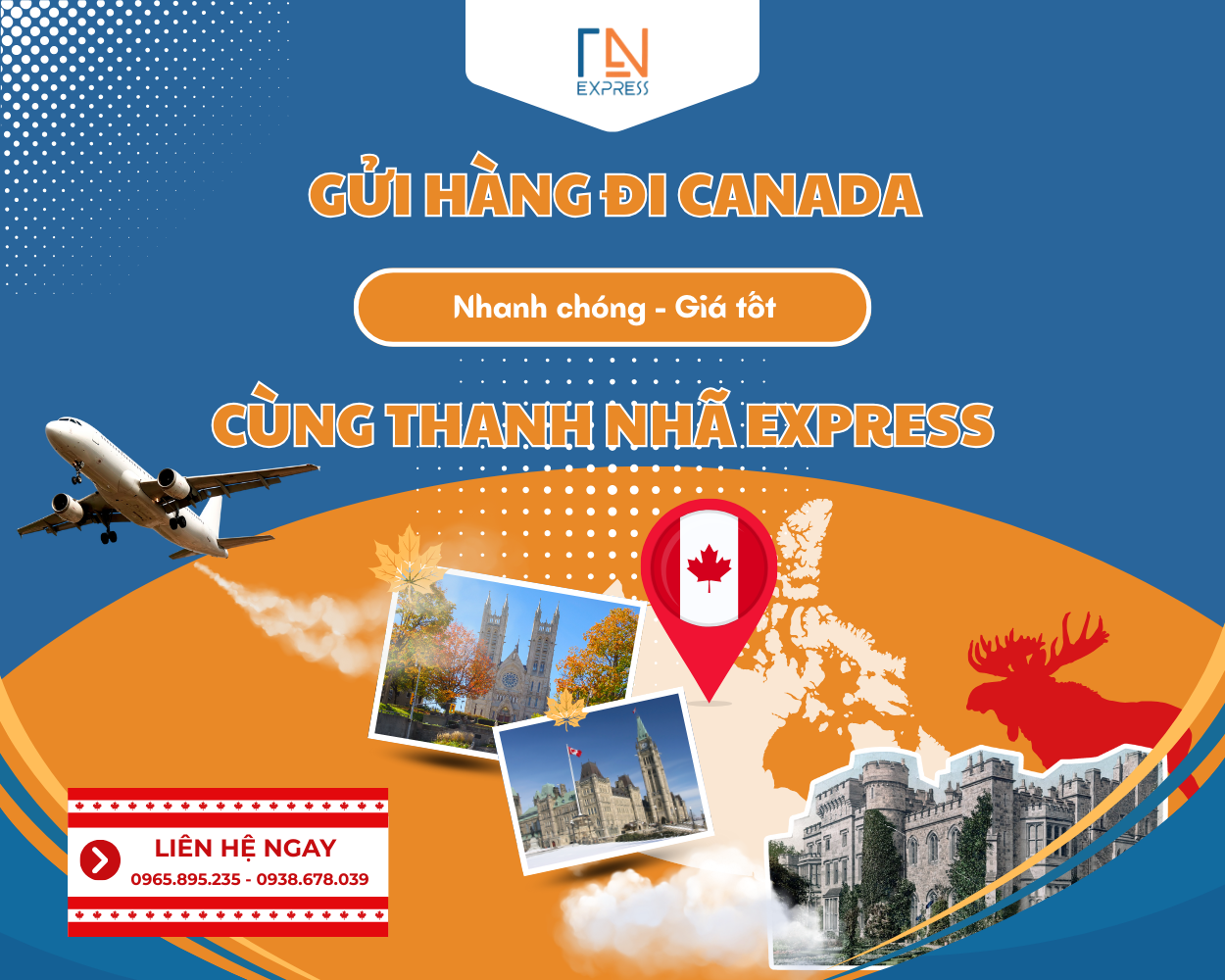 Gửi hàng đi Canada nhanh chóng, giá tốt cùng Thanh Nhã Express